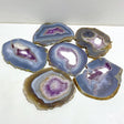 6 Pieces Beautiful Large Amethyst Mixed Geode Druzy Agate Slab -Wholesale Crystals