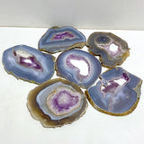 6 Pieces Beautiful Large Amethyst Mixed Geode Druzy Agate Slab -Wholesale Crystals