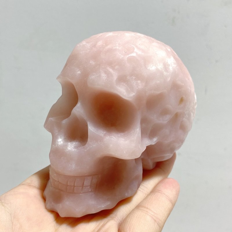6 Pieces Beautiful Pink Opal Skull Carving -Wholesale Crystals