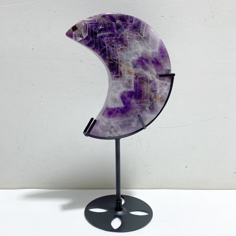 6 Pieces Chevron Amethyst Moon With Stand -Wholesale Crystals