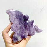 6 Pieces Deep Purple Lepidolite Butterfly Fairy Carving - Wholesale Crystals