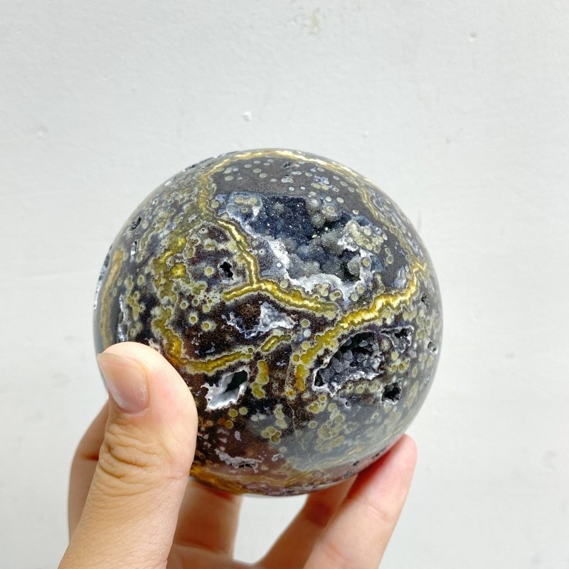 6 Pieces Geode 8th Vein Ocean Jasper Spheres -Wholesale Crystals
