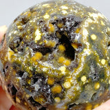 6 Pieces Geode 8th Vein Ocean Jasper Spheres -Wholesale Crystals