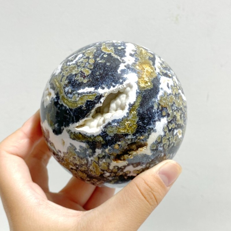 6 Pieces Geode 8th Vein Ocean Jasper Spheres -Wholesale Crystals