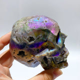 6 Pieces Geode Aura Sphalerite Skull Carving - Wholesale Crystals