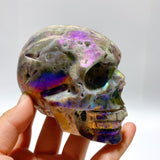 6 Pieces Geode Aura Sphalerite Skull Carving - Wholesale Crystals