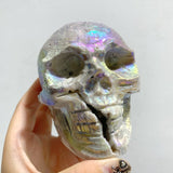 6 Pieces Geode Aura Sphalerite Skull Carving -Wholesale Crystals
