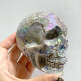 6 Pieces Geode Aura Sphalerite Skull Carving -Wholesale Crystals