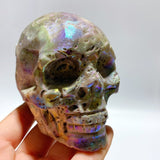 6 Pieces Geode Aura Sphalerite Skull Carving - Wholesale Crystals
