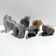 6 Pieces Geode Druzy Agate Bear Carving - Wholesale Crystals