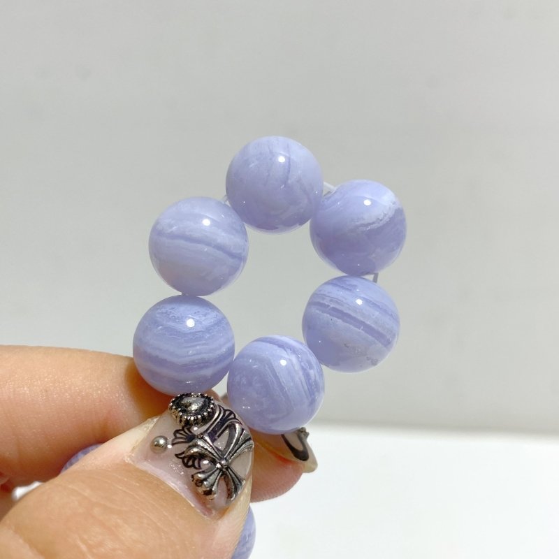 6 Pieces High Grade Blue Lace Agate Bracelet -Wholesale Crystals