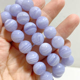6 Pieces High Grade Blue Lace Agate Bracelet -Wholesale Crystals