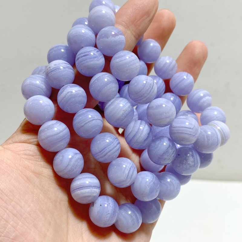 6 Pieces High Grade Blue Lace Agate Bracelet -Wholesale Crystals