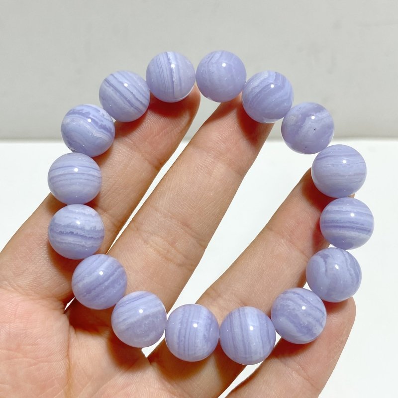 6 Pieces High Grade Blue Lace Agate Bracelet -Wholesale Crystals