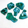 6 Pieces High Quality Small Chrysocolla Mixed Malachite Slab Specimen 5 - Wholesale Crystals