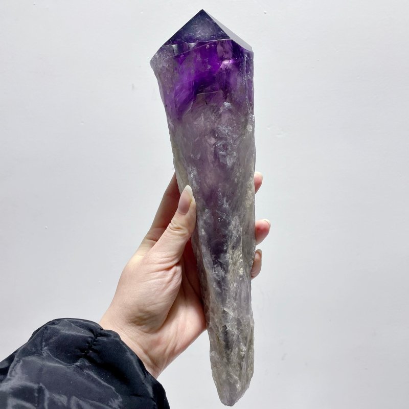 6 Pieces Large Beautiful Polished Amethyst Scepter Single Point 25.5 - 32.2cm - Wholesale Crystals