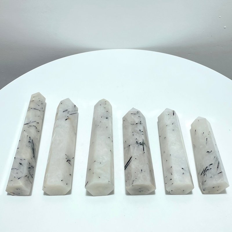 6 Pieces Large Black Tourmaline Crystal Tower - Wholesale Crystals