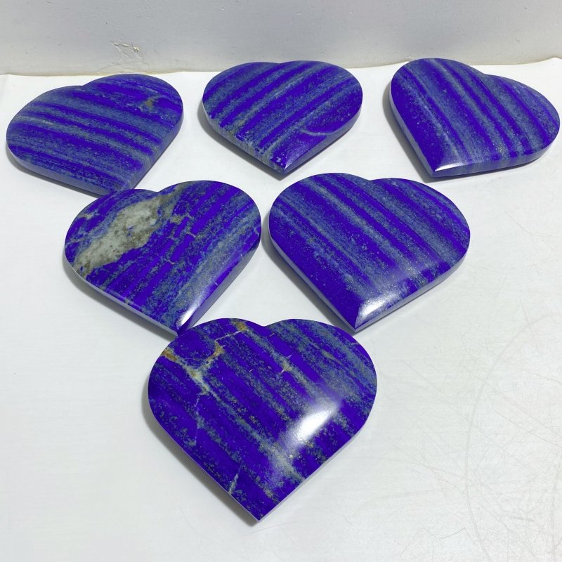 6 Pieces Large Lapis Lazuli Heart -Wholesale Crystals