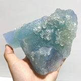 6 Pieces Large Raw Blue Fluorite Mixed Calcite Specimen - Wholesale Crystals