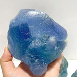6 Pieces Large Raw Blue Fluorite Mixed Calcite Specimen - Wholesale Crystals