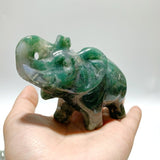 6 Pieces Moss Agate Elephant Carving - Wholesale Crystals