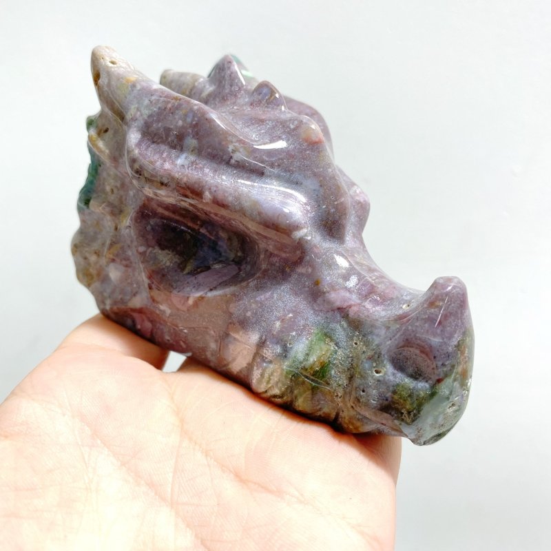 6 Pieces Ocean Jasper Dragon Head Carving - Wholesale Crystals
