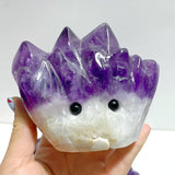 6 Pieces Polished Amethyst Teeth Cluster Groot Carving - Wholesale Crystals