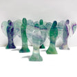 6 Pieces Rainbow Fluorite Angel Carving - Wholesale Crystals