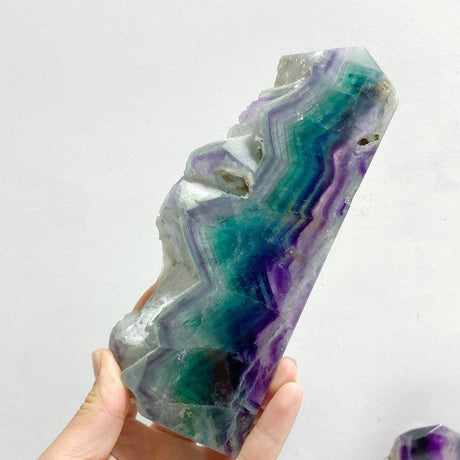 6 Pieces Rainbow Fluorite Raw Side Tower - Wholesale Crystals