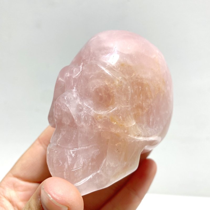 6 Pieces Rose Quartz Skull Carving - Wholesale Crystals