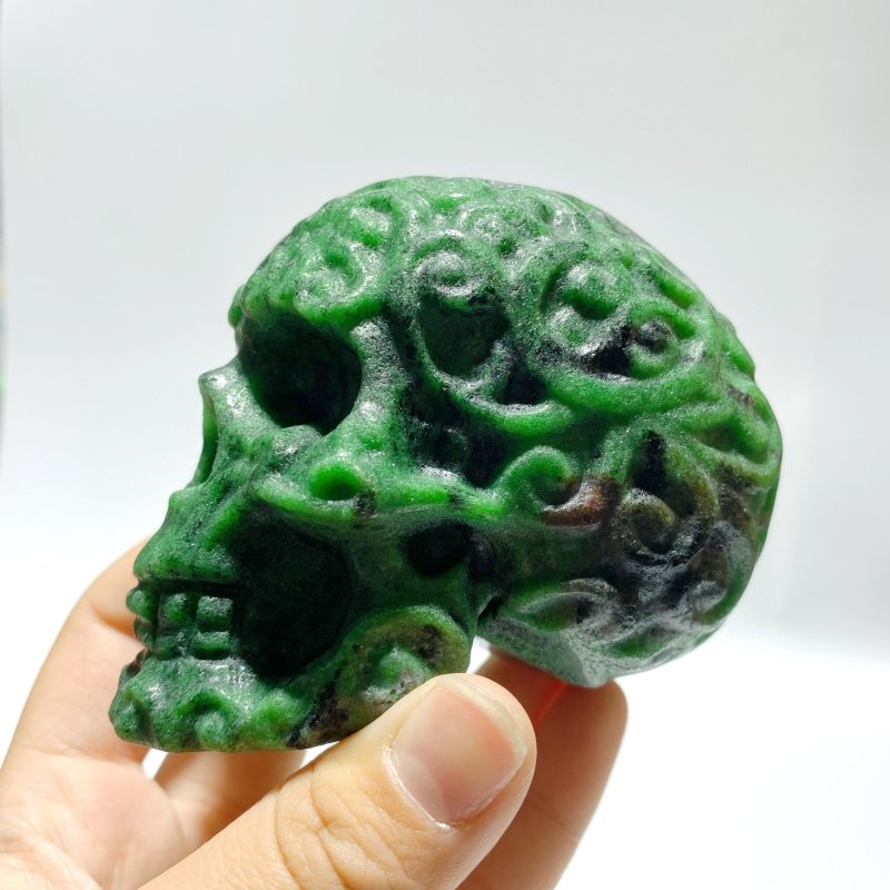 6 Pieces Ruby Zoisite Skull Carving - Wholesale Crystals