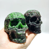 6 Pieces Ruby Zoisite Skull Carving - Wholesale Crystals