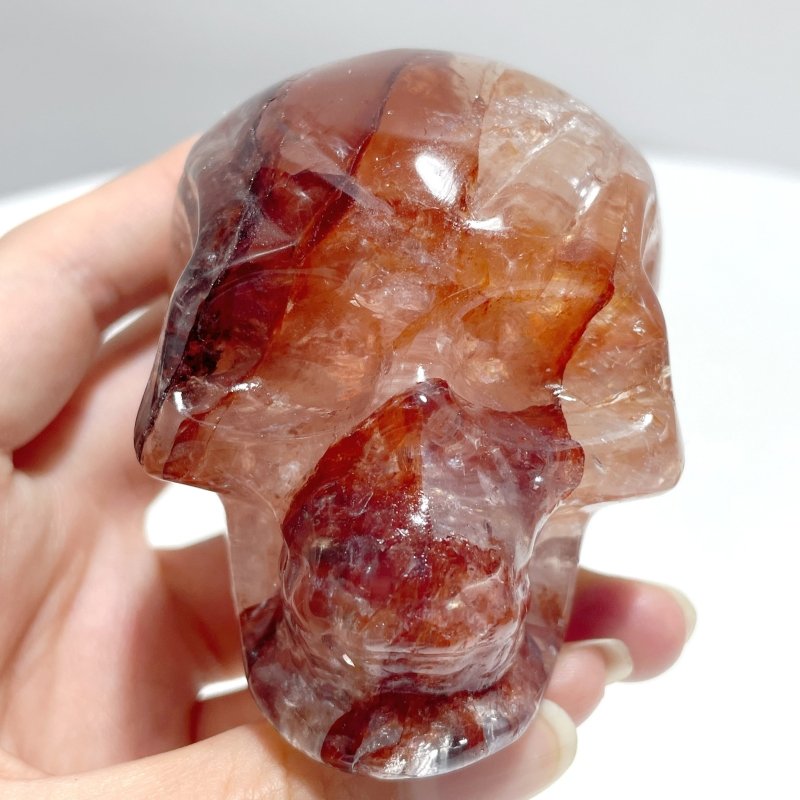 6 Pieces Unique Fire Quartz Skull Carving - Wholesale Crystals