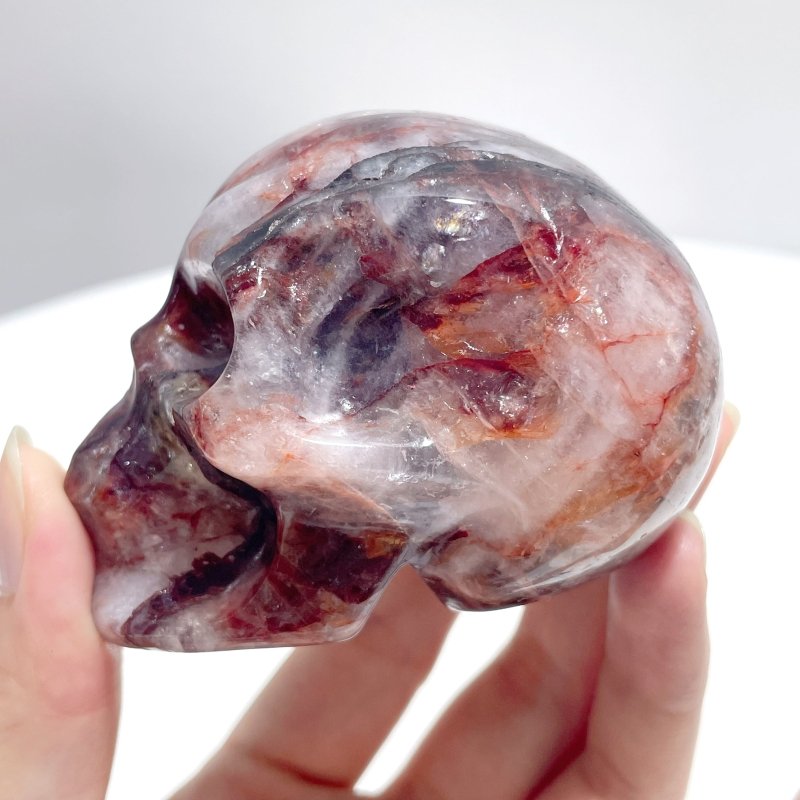 6 Pieces Unique Fire Quartz Skull Carving - Wholesale Crystals