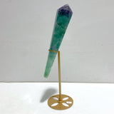 6 Pieces Watemelon Fluorite Magic Scepter Wand With Stand - Wholesale Crystals
