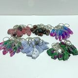 6 Types Raw Stone Keychain Wholesale Blue Lace Agate Black Sunstone - Wholesale Crystals
