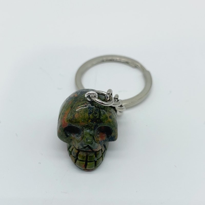 6 Types Skull Keychain Wholesle Dragon Blood Stone Rose Quartz -Wholesale Crystals
