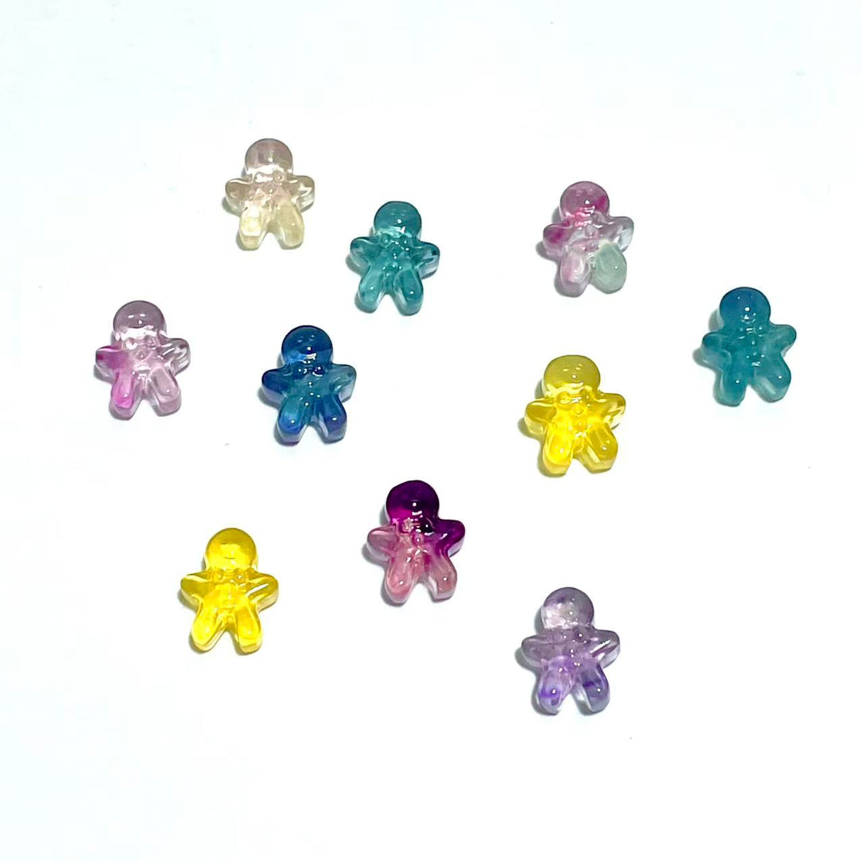 Mini Fluorite Gingerbread Man Carving Wholesale