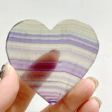 Symmetrical Fluorite Heart Wing Carving With Stand