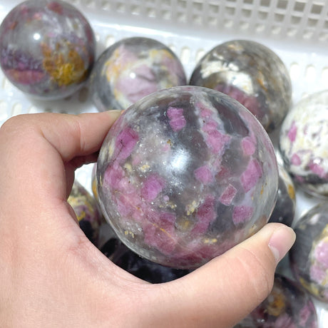 11 Pieces Pink Tourmaline Spheres Balls
