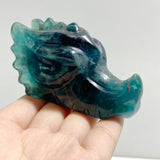 15 Pieces Rainbow Fluorite Dragon Head Carving