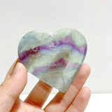 Unique Fluorite Heart Wing Carving With Stand