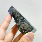 17 Pieces Blue Fluorite Mixed Pyrite Raw Side Tower Point