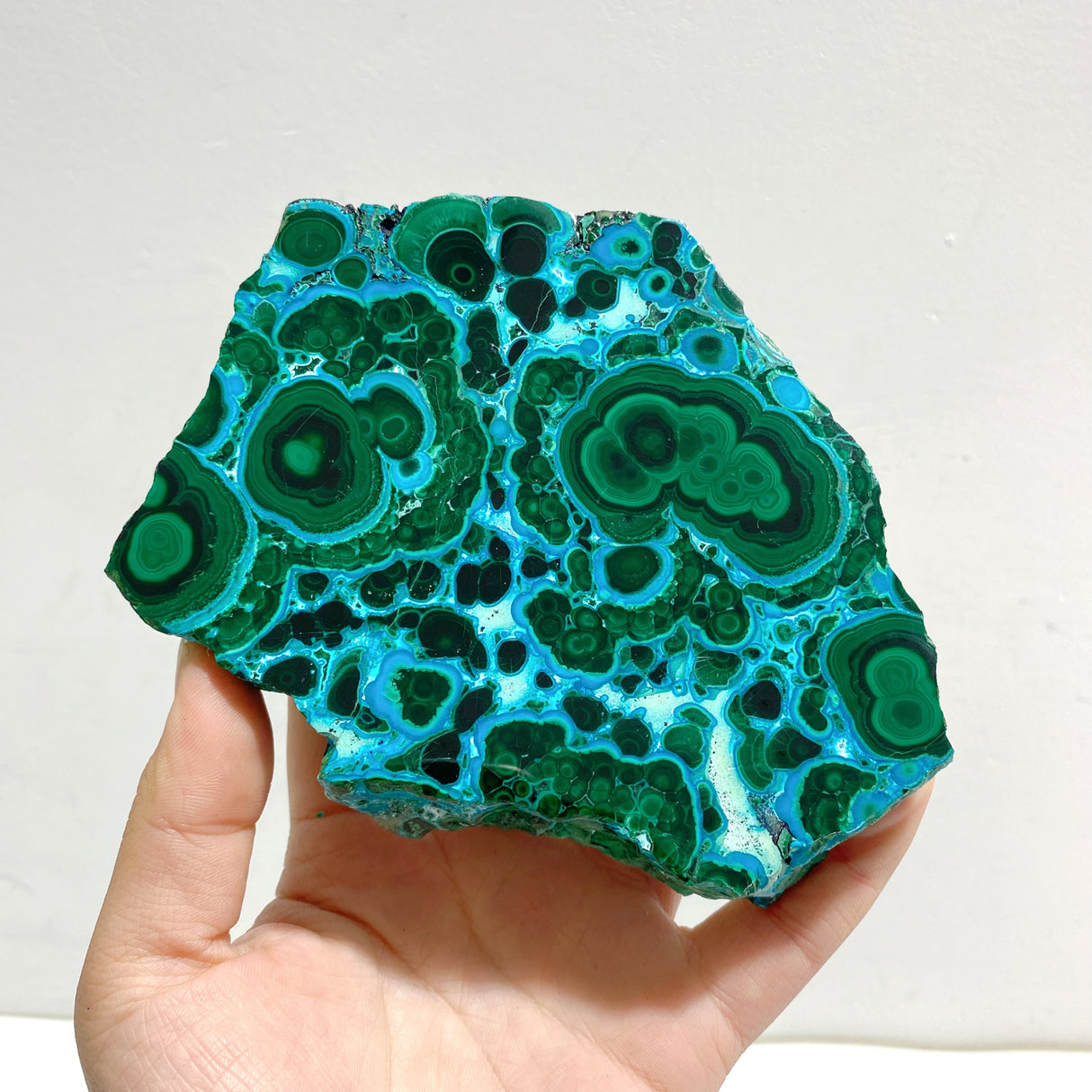 3 Pieces High Quality Beautiful Chrysocolla Mixed Malachite Slab Specimen #10