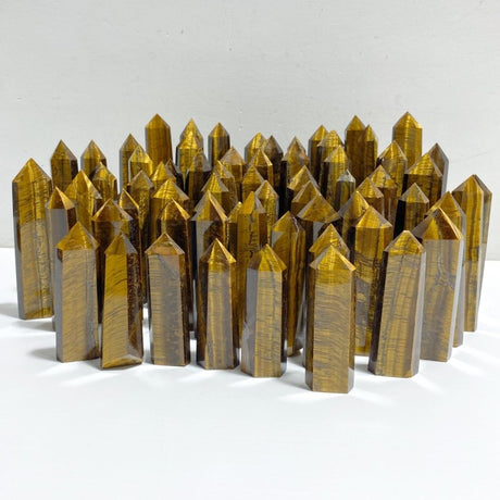 69 Pieces Tiger Eye Tower Points -Wholesale Crystals