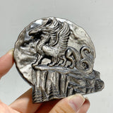 Silver Sheen Obsidian Flying Dragon Carving Wholesale