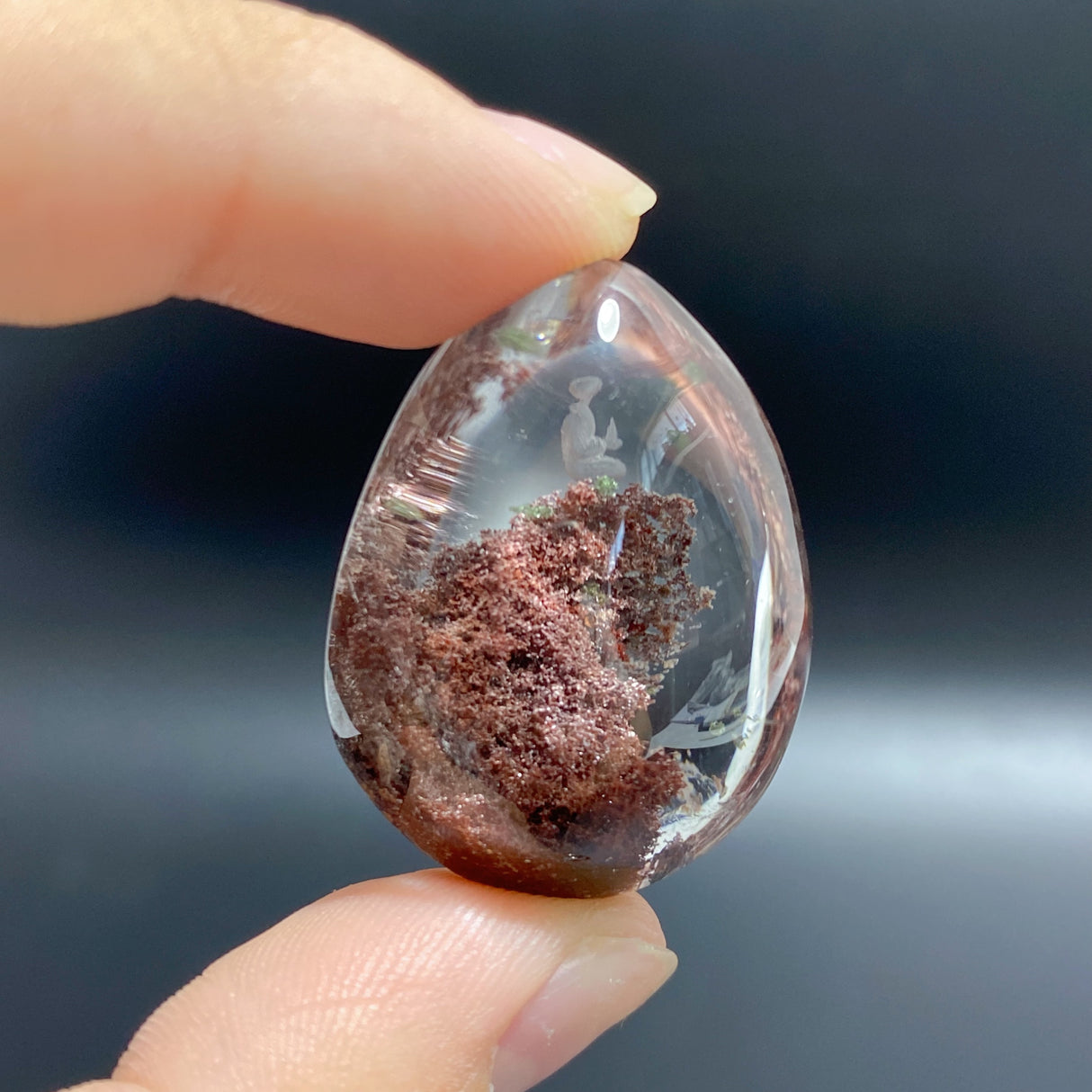 2 Pieces Buddhist Monk Bodhi Kensho Garden Quartz Inner Scene Carving