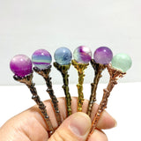 Colorful Fluorite Sphere Coffee Spoon Wholesale