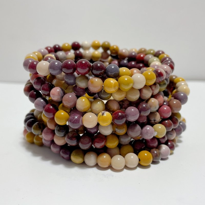 6mm Fluorite Phoenix Pine Stone Moonstone Ruby Zoisite Red Jasper Bracelet Wholesale - Wholesale Crystals