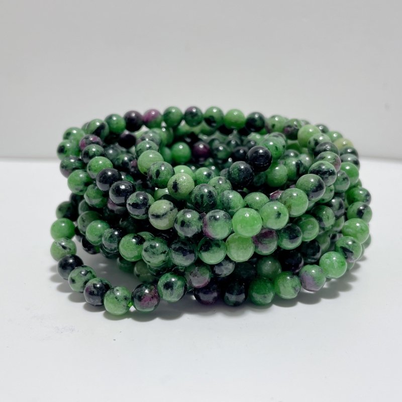 6mm Fluorite Phoenix Pine Stone Moonstone Ruby Zoisite Red Jasper Bracelet Wholesale - Wholesale Crystals